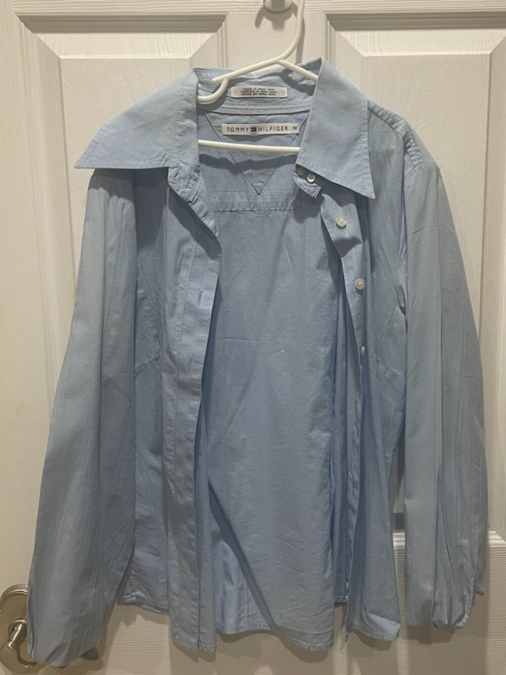 light blue collared shirt